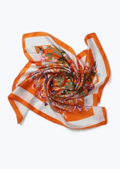 Muse Orange Butterfly Printed Scarf