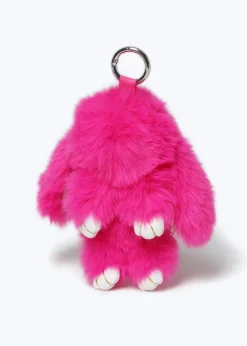 Muse Pink Faux Fur Bunny Keyring