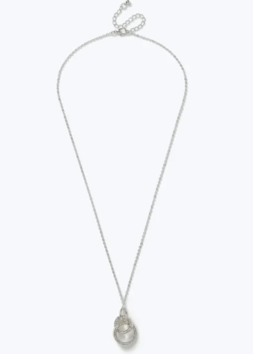 Muse Silver Pave Double Link Necklace