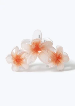 Muse White Triple Hawaiian Claw Clip