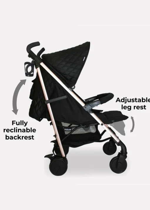 My Babiie Black Billie Faiers Rose Gold Quilted Stroller