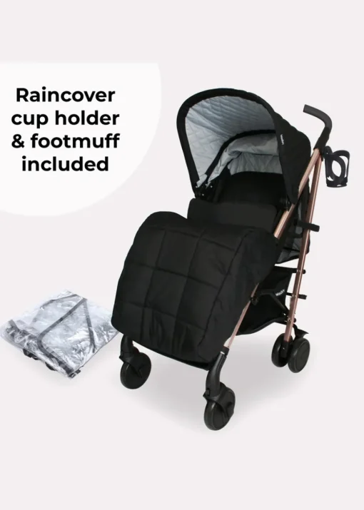 My Babiie Black Billie Faiers Rose Gold Quilted Stroller