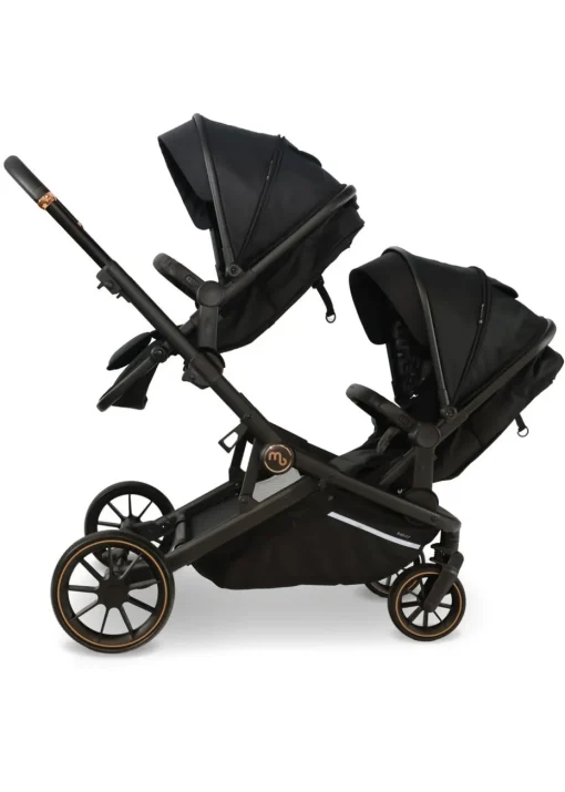 My Babiie Black Leopard Print Dani Dyer Tandem Pushchair