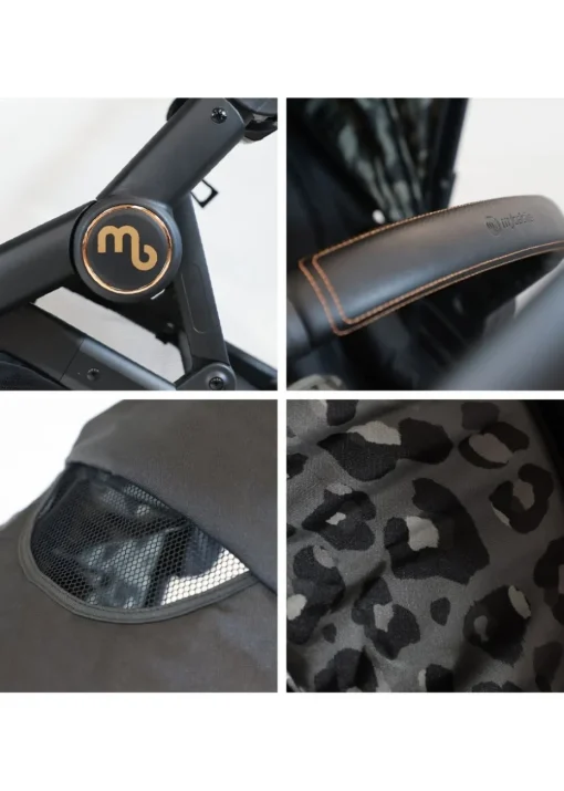 My Babiie Black Leopard Print Dani Dyer Tandem Pushchair