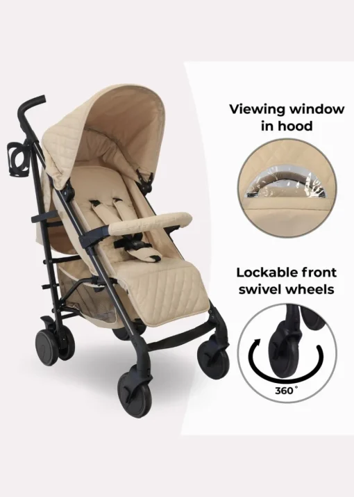 My Babiie Cream Dani Dyer Quilted Lightweight Stroller