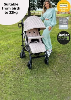 My Babiie Cream Dani Dyer Quilted Lightweight Stroller