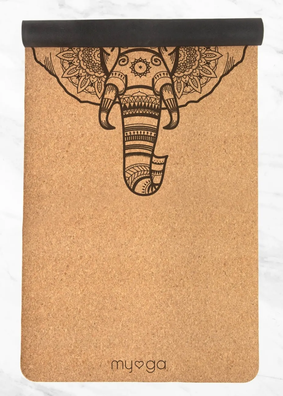 Myga Extra Large Cork Elephant Yoga Mat
