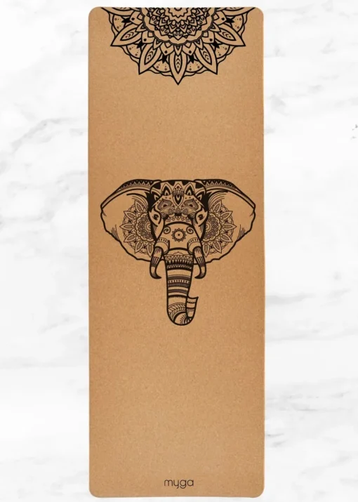Myga Extra Large Cork Elephant Yoga Mat