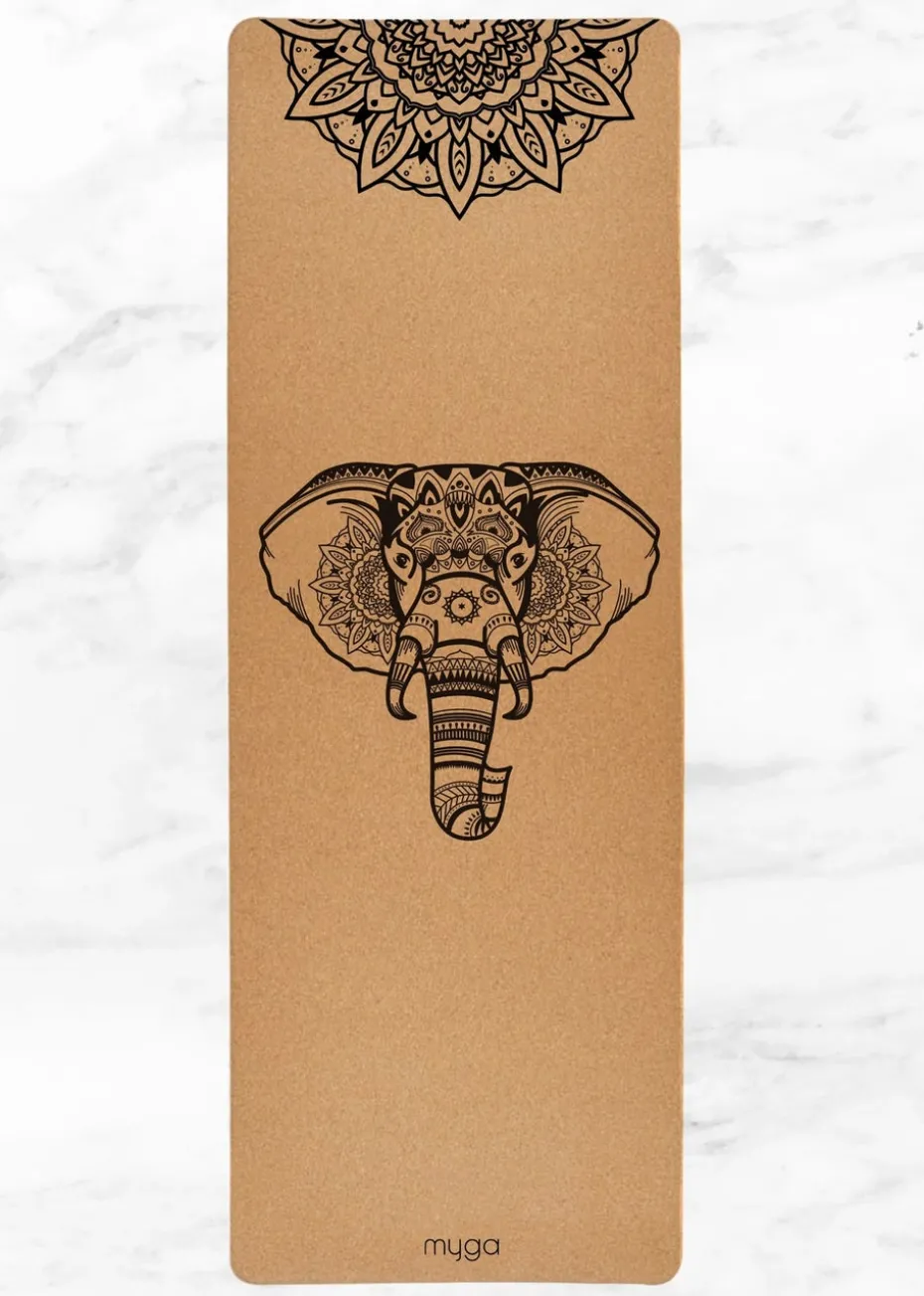Myga Extra Large Cork Elephant Yoga Mat