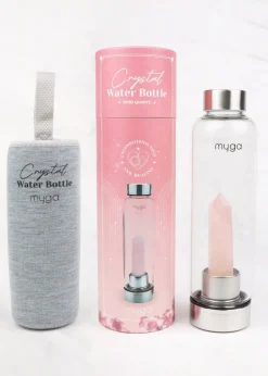 Myga Rose Quartz Crystal Water Bottle