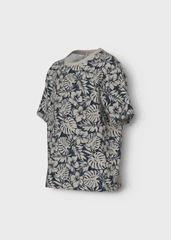 Name It Boys Navy Tropical Leaf T-Shirt (6-12yrs)