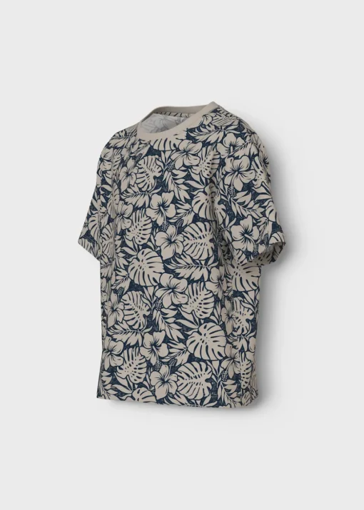 Name It Boys Navy Tropical Leaf T-Shirt (6-12yrs)
