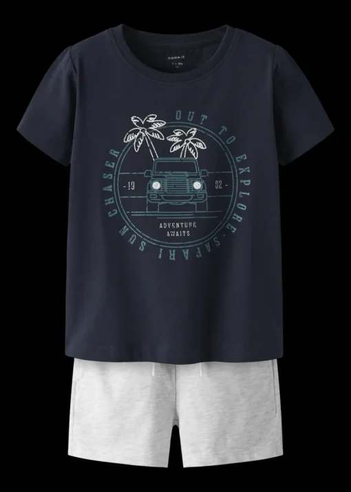 Name It Girls Navy Adventure Awaits Top & Shorts Set