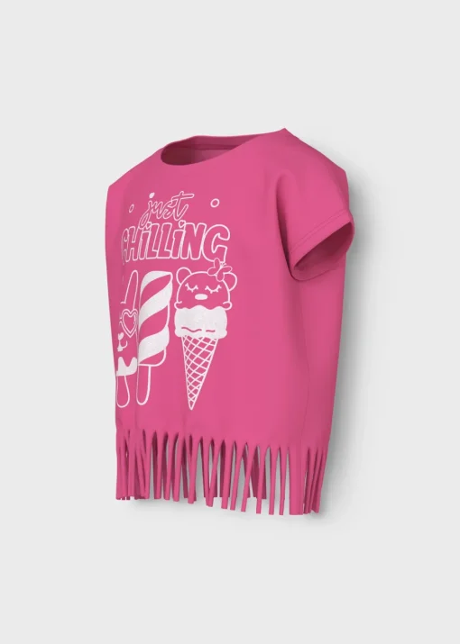 Name It Girls Pink Ice Lolly Tassel T-Shirt  (1.5-6yrs)