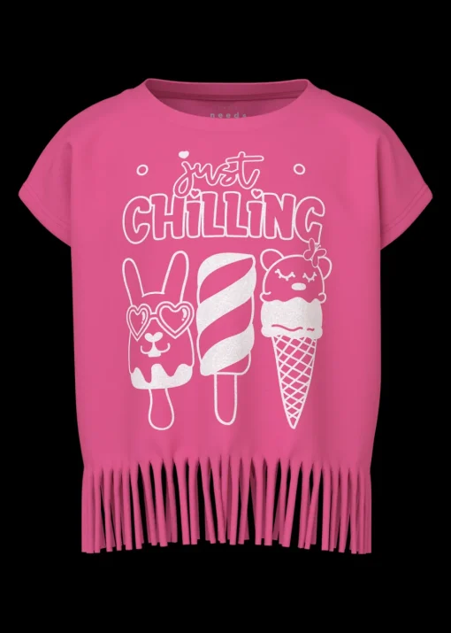 Name It Girls Pink Ice Lolly Tassel T-Shirt  (1.5-6yrs)