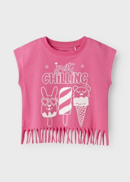 Name It Girls Pink Ice Lolly Tassel T-Shirt  (1.5-6yrs)
