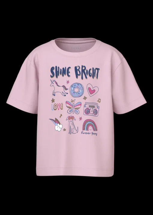 Name It Girls Pink Shine Bright T-Shirt (1.5-8yrs)