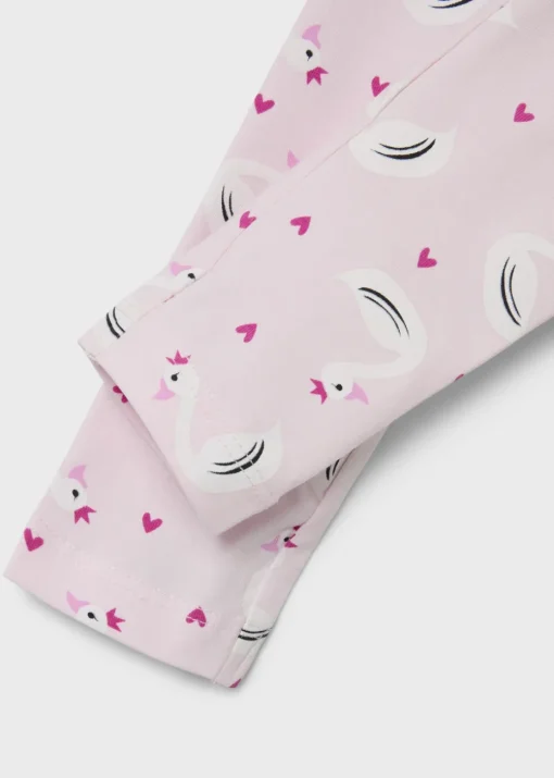 Name It Girls Pink Swan Leggings (1.5-6yrs)