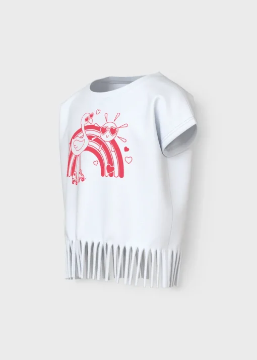 Name It Girls White Summer Tassel T-Shirt (1.5-8yrs)