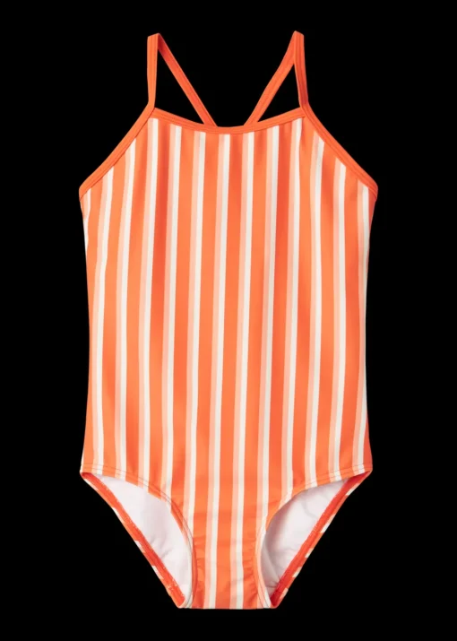 Name It Orange Stripe Swimsuit (5-12yrs)