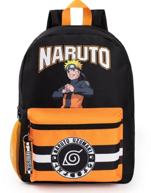 Naruto Shippuden Front Printed Black Backpack
