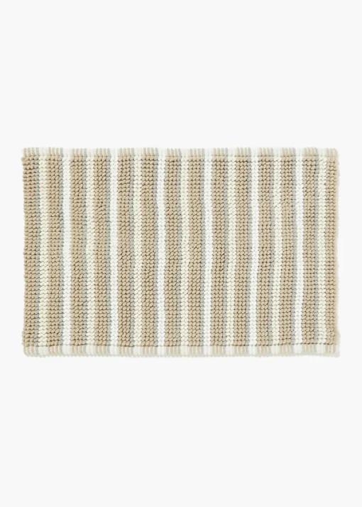 Natural Stripe Chenille Bath Mat (50cm x 80cm)