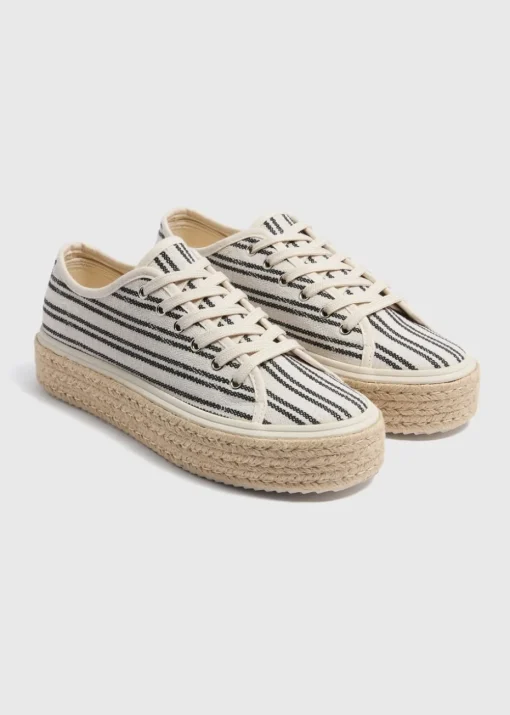Natural Stripe Espadrille Trainers