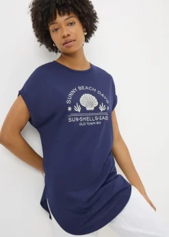 Navy Beach Slogan T-Shirt