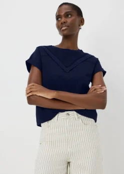 Navy Broderie T-Shirt