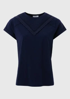 Navy Broderie T-Shirt