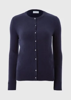 Navy Button Soft Cardigan