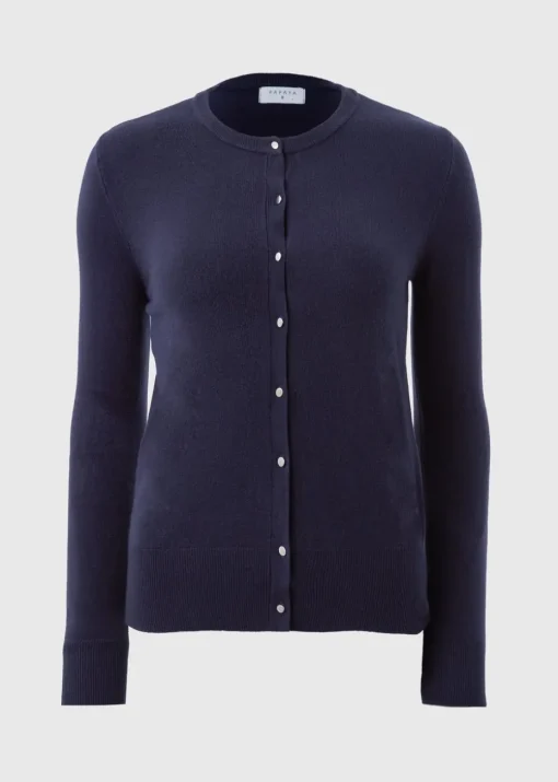 Navy Button Soft Cardigan