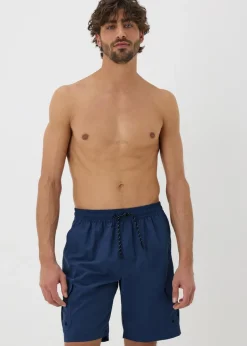 Navy Cargo Swim Shorts