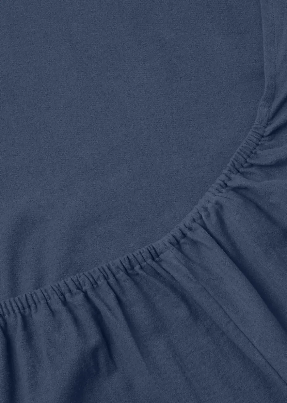 Navy Cotton Deep Fitted Bed Sheet (180 Thread Count)