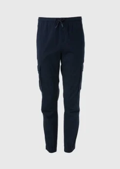 Navy Cuffed Cargo Trousers