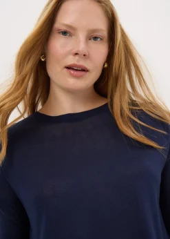 Navy Fine Gauge Long Sleeve Jumper