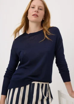 Navy Fine Gauge Long Sleeve Jumper
