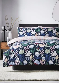 Navy Floral Design Duvet Set