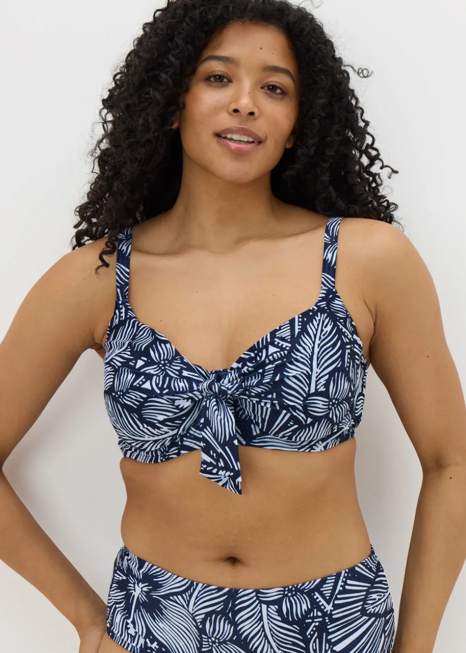 Navy Floral Midi Bikini Bottoms