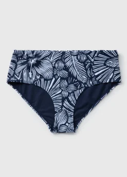 Navy Floral Midi Bikini Bottoms