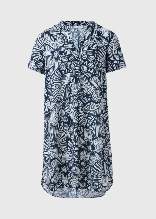 Navy Floral Popover Tunic