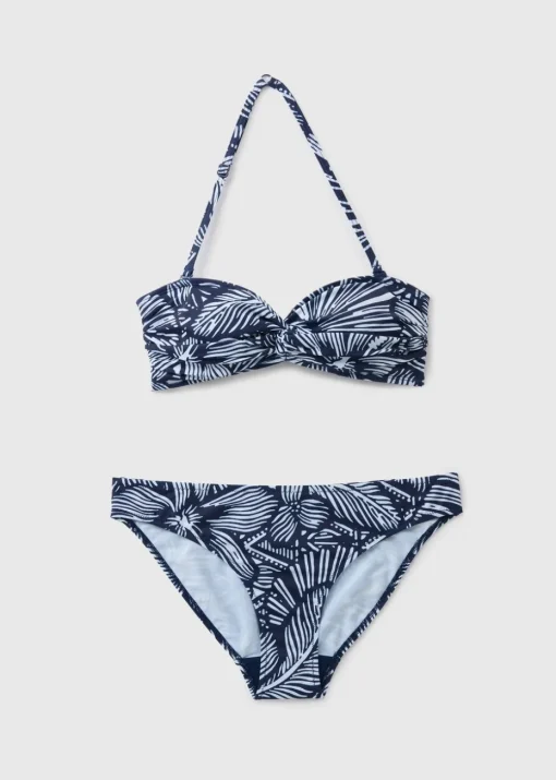Navy Floral Twist Bikini Bottoms