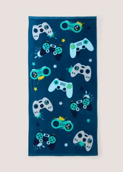 Navy Gamer Beach Towel
