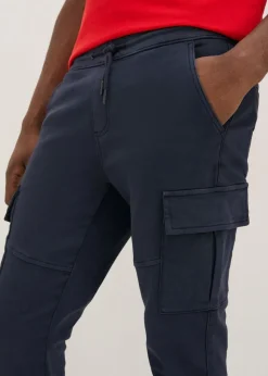 Navy Knitted Cargo Trousers