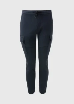 Navy Knitted Cargo Trousers