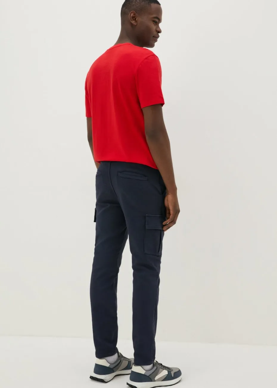 Navy Knitted Cargo Trousers