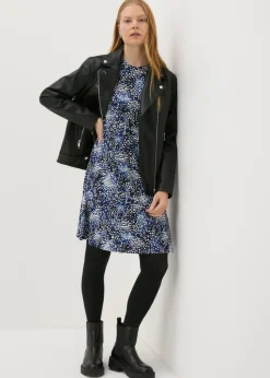 Navy Patterned Mini Dress