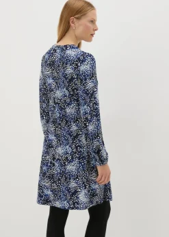 Navy Patterned Mini Dress