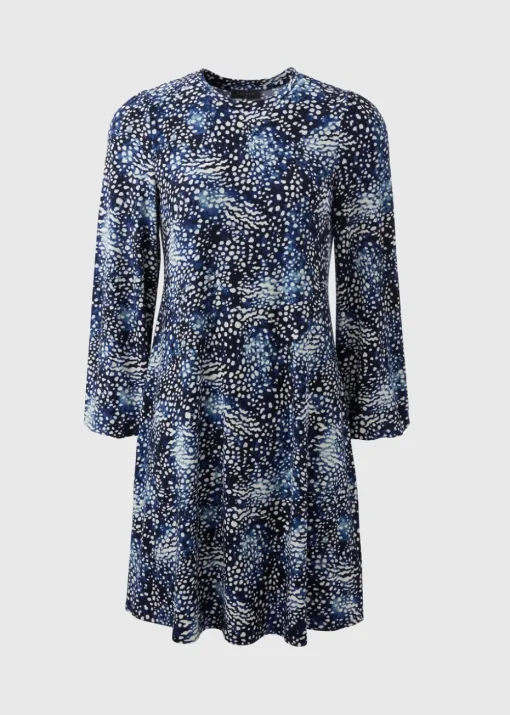 Navy Patterned Mini Dress