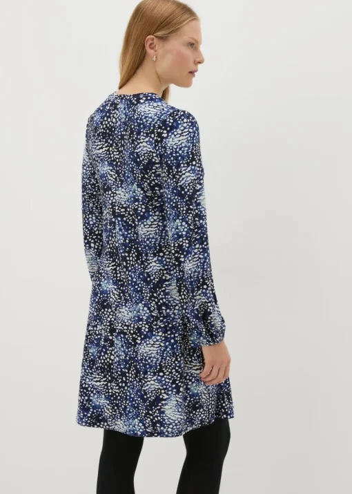 Navy Patterned Mini Dress